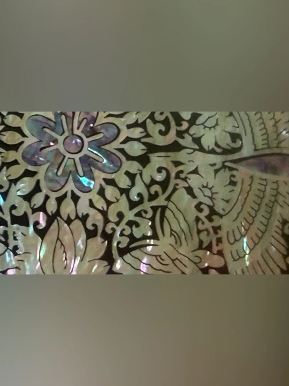 Mother of Pearl Jewelry Box: Crane Pattern Wood Storage